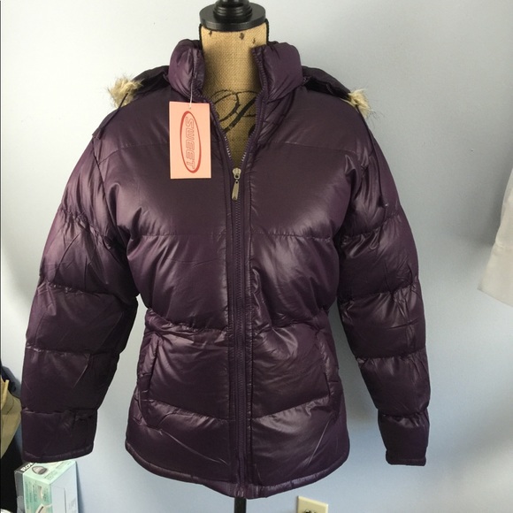 NEW puffer insulated coat w/ faux fur hood - Picture 2 of 8